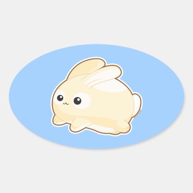 Herr Bunny Ovaler Aufkleber (Vorderseite)