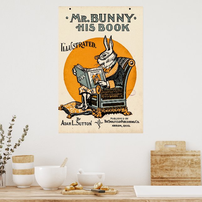 Herr Bunny, sein Buch - Adam L. Sutton Poster (Küche)