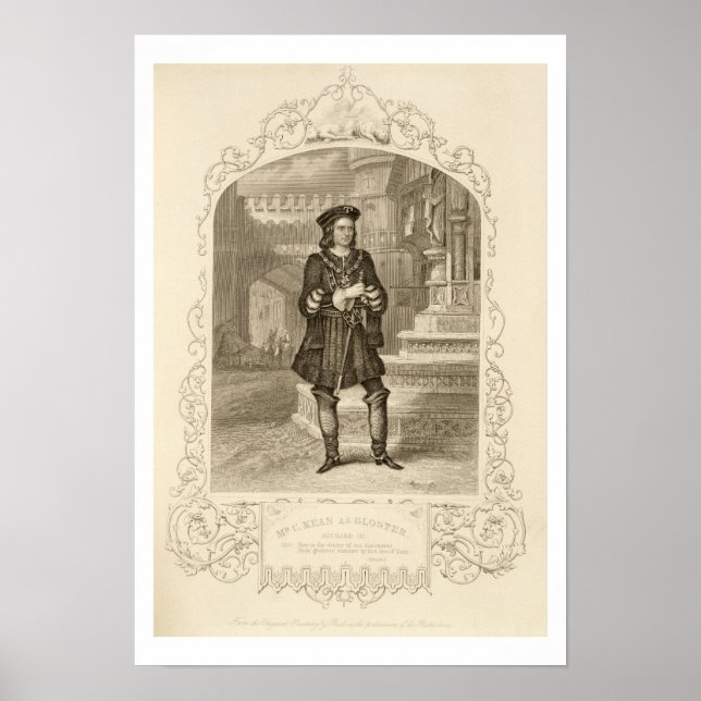 Herr C. Kean als Gloster, Act I Scene 1, in Richar Poster (Vorne)