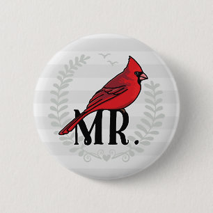 Herr Cardinal Herr und Frau His und ihrs Button