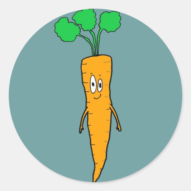 Herr Carrot Runder Aufkleber (Vorderseite)
