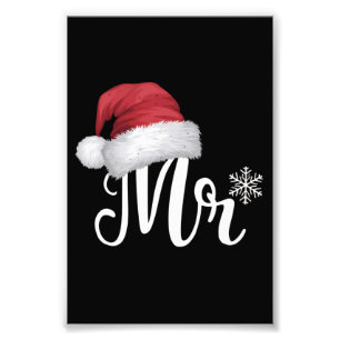 Herr Claus Couples Matching Christmas Pajamas Sant Fotodruck