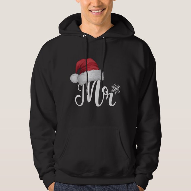 Herr Claus Couples Matching Christmas Pajamas Sant Hoodie (Vorderseite)