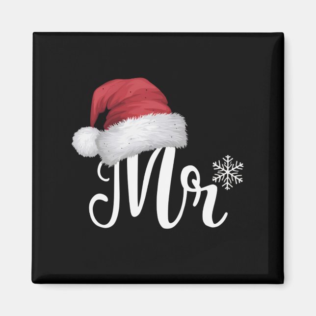 Herr Claus Couples Matching Christmas Pajamas Sant Magnet (Vorne)