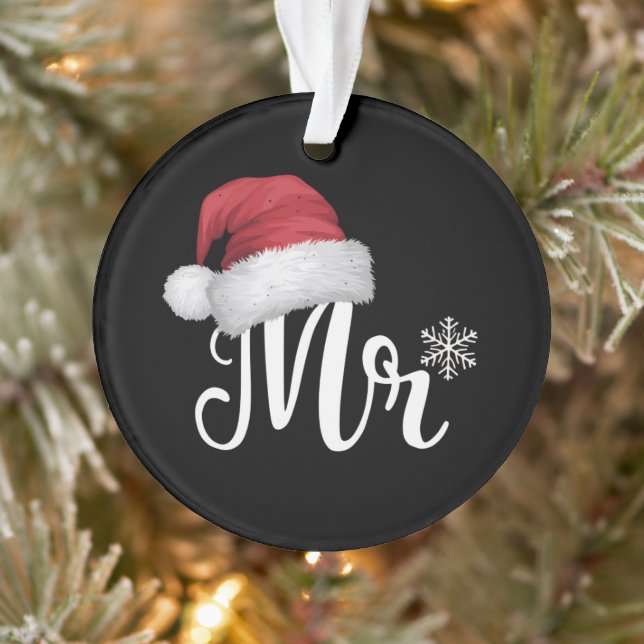 Herr Claus Couples Matching Christmas Pajamas Sant Ornament (Baum)