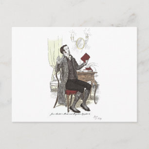 Herr Collins Reads - Jane Austen Pride & Prejudice Postkarte