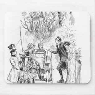 Herr Collins und Charlotte waren beide stehend Mousepad