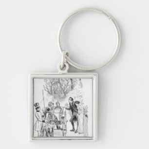 Herr Collins und Charlotte waren beide stehend Schlüsselanhänger