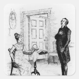 Herr Collins und Elizabeth Quadratischer Aufkleber
