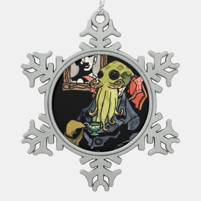 Herr Cthulhu - Schneeflocke-Verzierung Schneeflocken Zinn-Ornament (Vorderseite)