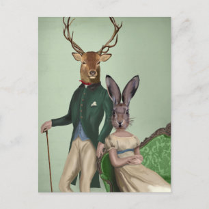 Herr Deer und Frau Rabbit 2 Postkarte