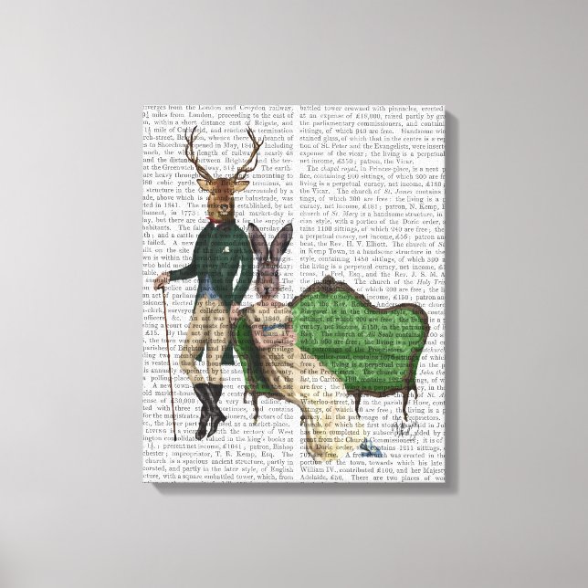 Herr Deer und Frau Rabbit Leinwanddruck (Vorderseite)