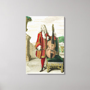 Herr, der das Cello spielt, erschienene c.1688-90 Leinwanddruck