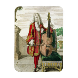 Herr, der das Cello spielt, erschienene c.1688-90 Magnet
