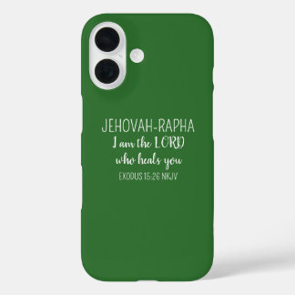 Herr, der dunkelgrünes Einfach Christliches heilt iPhone 16 Hülle