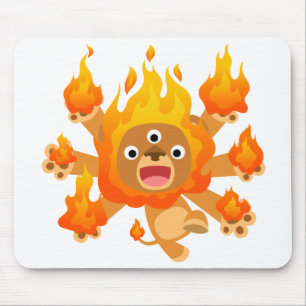 Herr des Feuers! (niedlicher Cartoon Löwe) Mousepa Mousepad