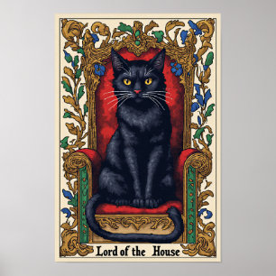 Herr des Hauses - Schwarze Katze Poster
