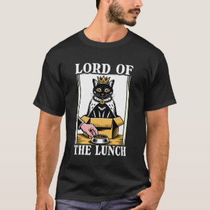 Herr des Mittagessens Katze in der Box Futterschüs T-Shirt