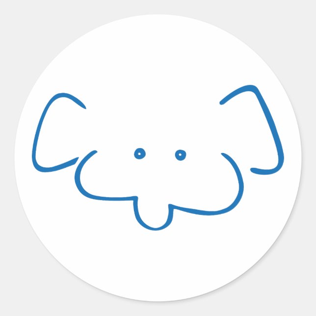 Herr Elephant Runder Aufkleber (Vorderseite)