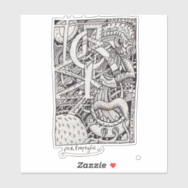 Herr Emptyful, Tinte Zeichnend Rechteckheber Aufkleber