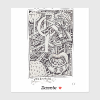 Herr Emptyful, Tinte Zeichnend Rechteckheber Aufkleber