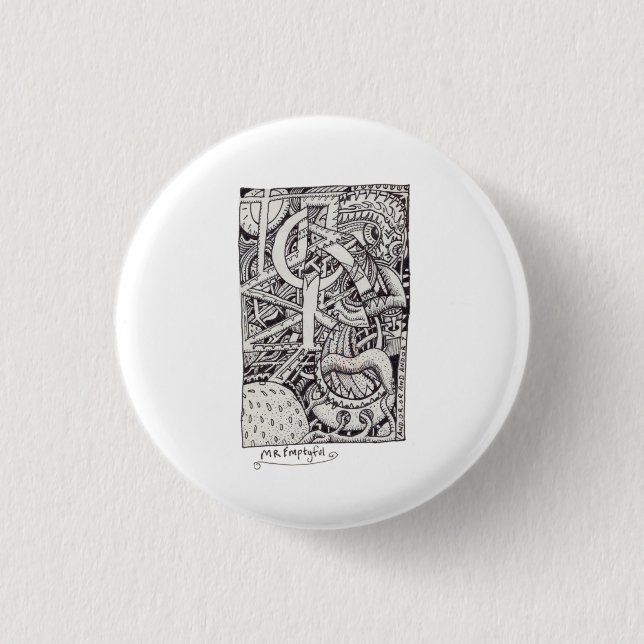 Herr Emptyful, Tintenzeichnung Button (Vorderseite)