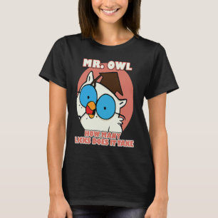 Herr Eule Wie viele Licks braucht es Eule Retro Vi T-Shirt