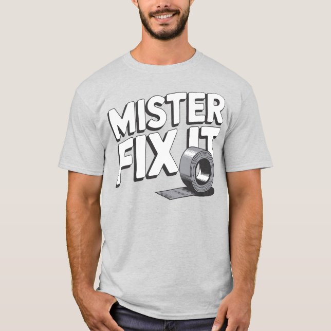 Herr Fix it Klebeband T-Shirt (Vorderseite)