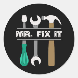 Herr Fix It Mens Tools Sticker
