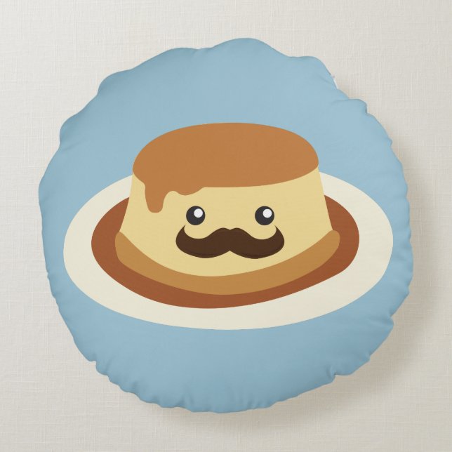 Herr Flan Rundes Kissen (Rückseite)