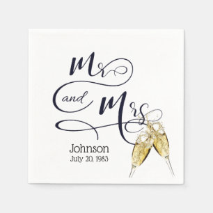 Herr & Frau Anniversary Champagne Toast Serviette