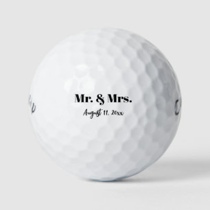 Herr & Frau Anpassbares Datum Minimalistische Hoch Golfball
