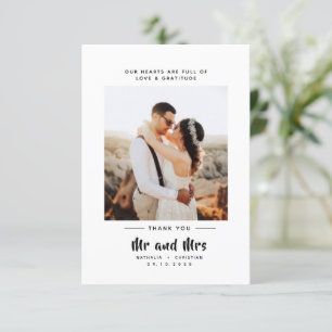 Herr & Frau   Bold Script Wedding Dankeskarte