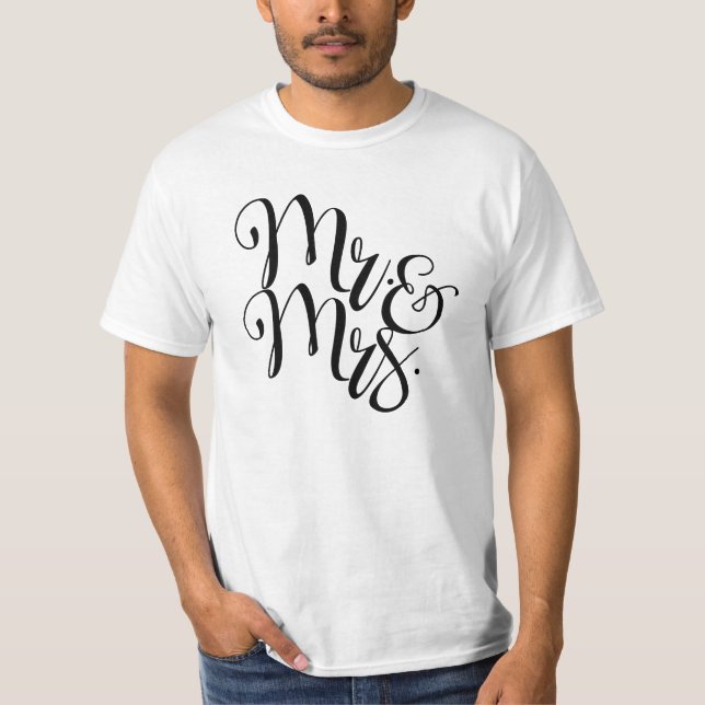 Herr & Frau Calligraphy T - Shirt (Vorderseite)
