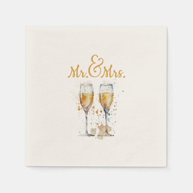 Herr & Frau Champagne Celebration Serviette (Vorderseite)