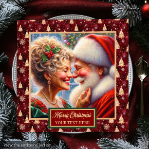 Herr & Frau Claus Red Gold Green Napkins Serviette