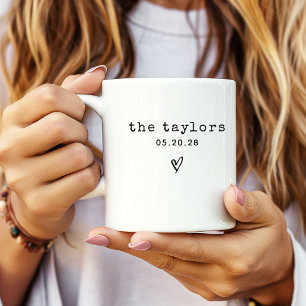 Herr & Frau Elegante Schrift Hochzeit Frischverm Kaffeetasse