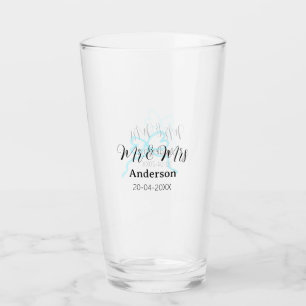 Herr & Frau Familienname Datum Jahr Hochzeitsbogen Glas