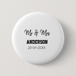 Herr & Frau Familienname Datum Jahr Hochzeitsgesch Button