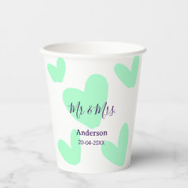 Herr & Frau Familienname Datum Jahr Hochzeitsgesch Pappbecher