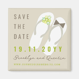 Herr & Frau Flip Flops Beach Hochzeit Save the Dat Magnet