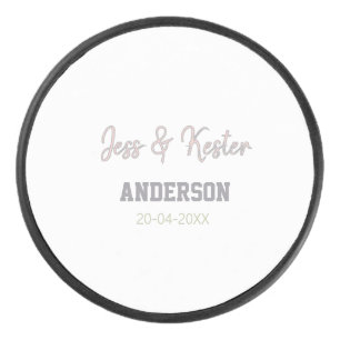 Herr & Frau fügen Familienname Datum Jahr Hochzeit Eishockey Puck