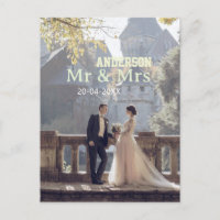 Herr & Frau fügen Familienname Foto Datum Hochzeit