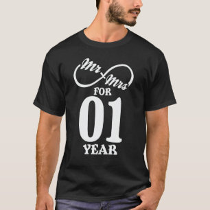 Herr Frau für 1 Jahr 1. Hochzeit T-Shirt