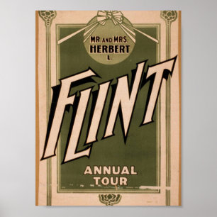 Herr & Frau Herbert L. Flint, 'Annual Tour' Retro  Poster