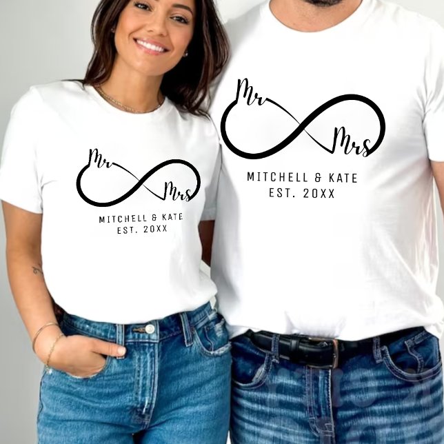 Herr & Frau Infinity Symbol Wedding T-Shirt (Mr & Mrs Infinity Symbol Wedding T-Shirt
)