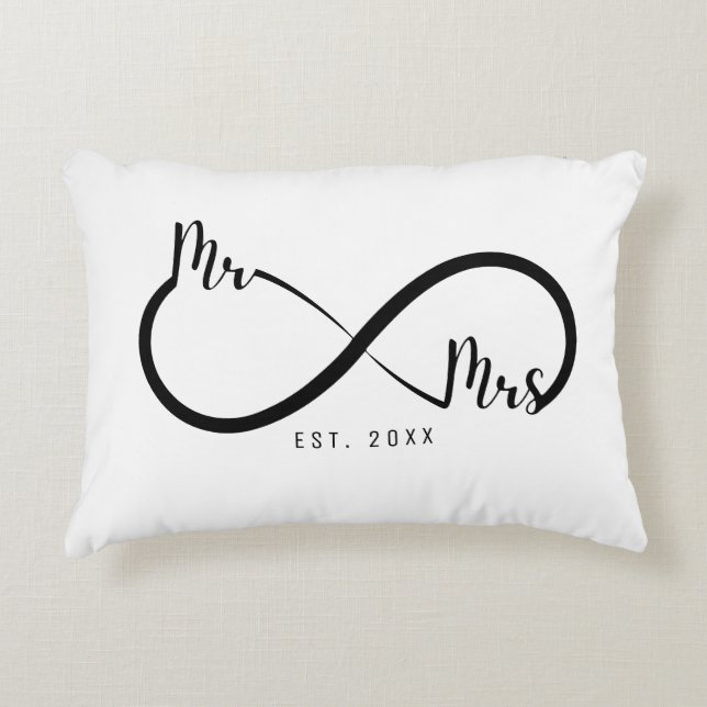 Herr & Frau Infinity Symbol White Dekokissen (Vorderseite)