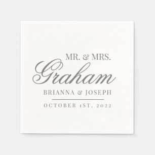 Herr & Frau Last Name Wedding Serviette