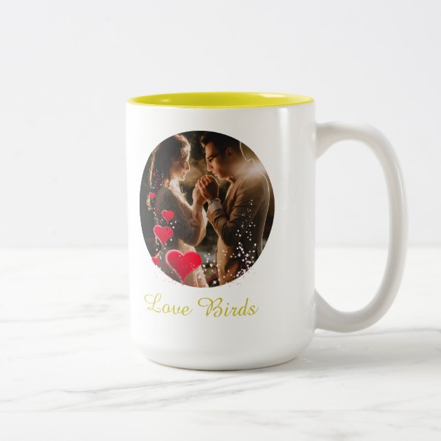 Herr Frau Liebesvögel Foto Tasse (Rechts)