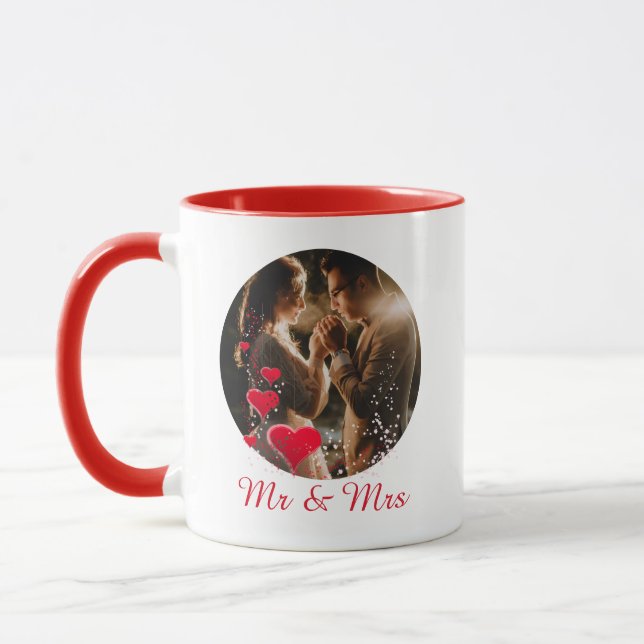 Herr Frau Liebesvögel Fototasse Tasse (Links)